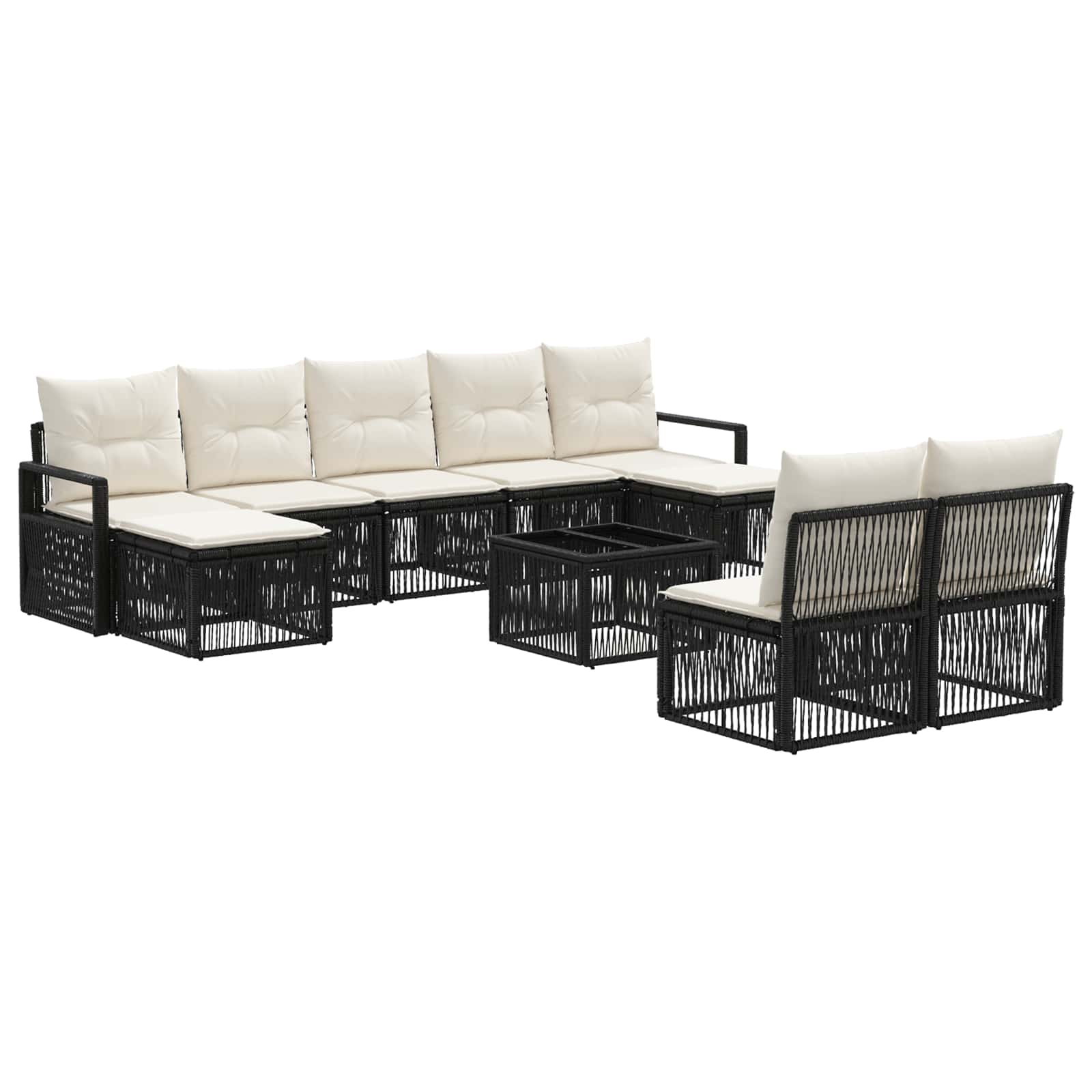 Conjunto de sofás de jardín 10 pcs Beige ratán sintético