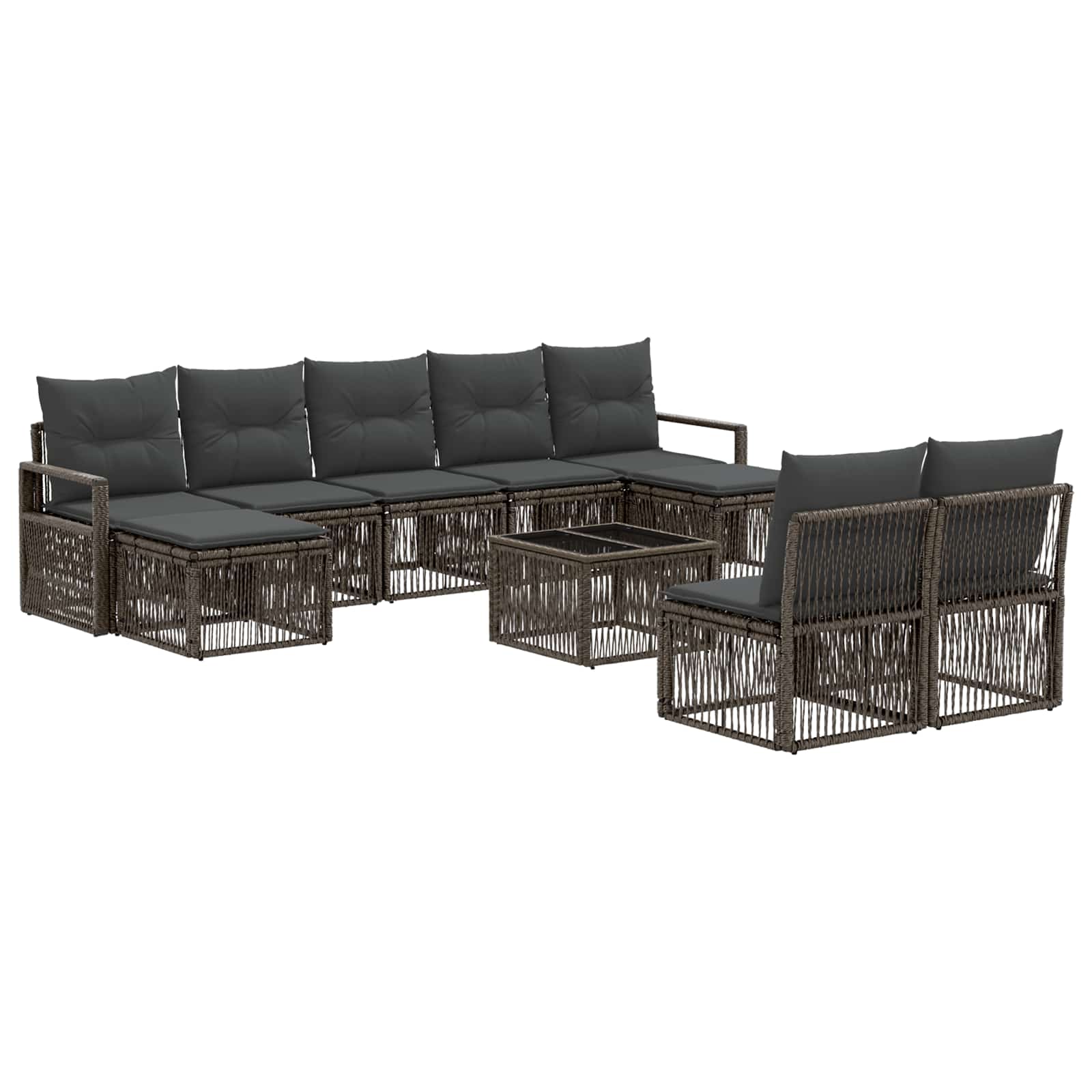 Conjunto de sofás de jardín 10 pcs Beige ratán sintético