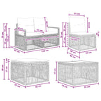 Conjunto de sofás de jardín 10 pcs Beige ratán sintético