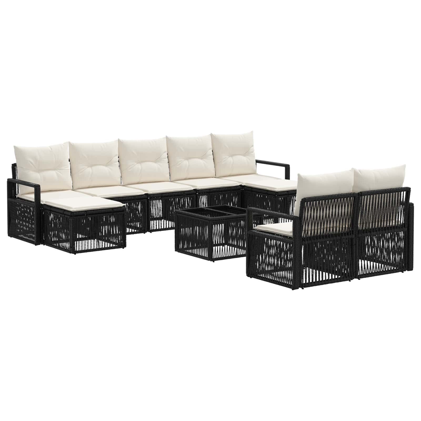 Conjunto de sofás de jardín 10 pcs Beige ratán sintético