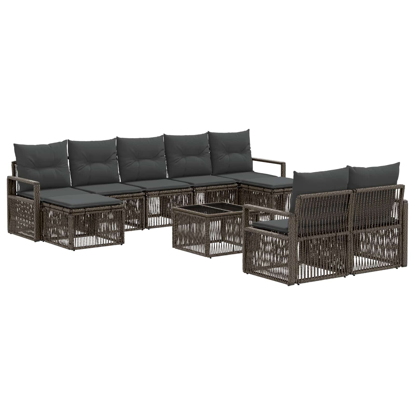 Conjunto de sofás de jardín 10 pcs Beige ratán sintético