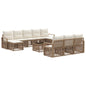11-Piece Garden Sofa Set Beige Synthetic Rattan