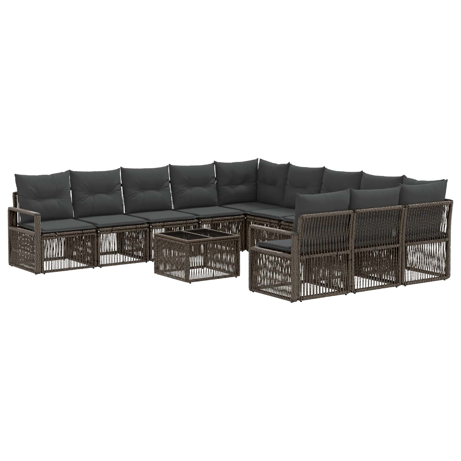 Conjunto de sofás de jardín 12 pcs Beige ratán sintético