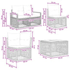 Conjunto de sofás de jardín 12 pcs Beige ratán sintético
