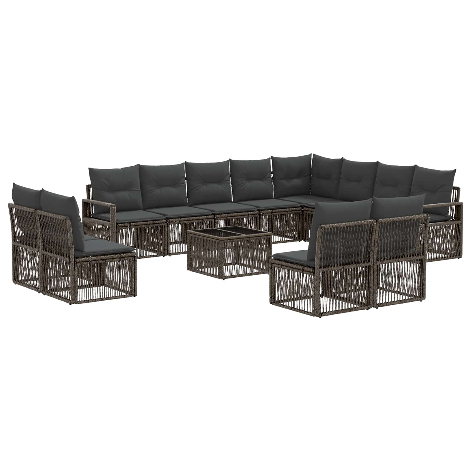 Conjunto de sofás de jardín 13 pcs Beige ratán sintético