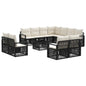 Conjunto de sofás de jardim 12 pcs Rattan sintético bege