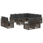 Conjunto de sofás de jardim 12 pcs Rattan sintético bege