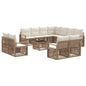 Conjunto de sofás de jardim 12 pcs Rattan sintético bege