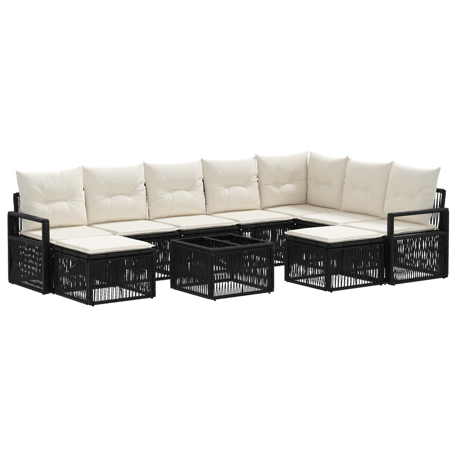 Conjunto de sofás de jardín 10 pcs Beige ratán sintético