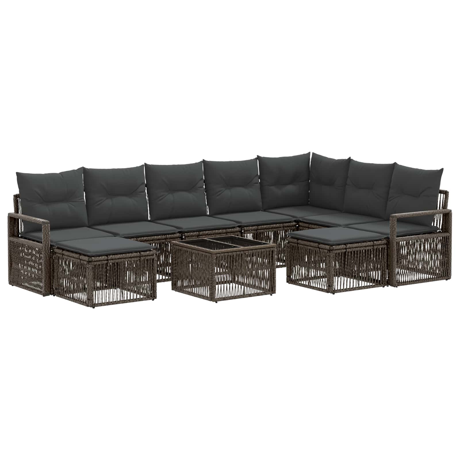 Conjunto de sofás de jardín 10 pcs Beige ratán sintético