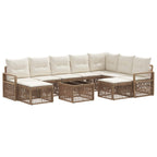 Conjunto de sofás de jardín 10 pcs Beige ratán sintético