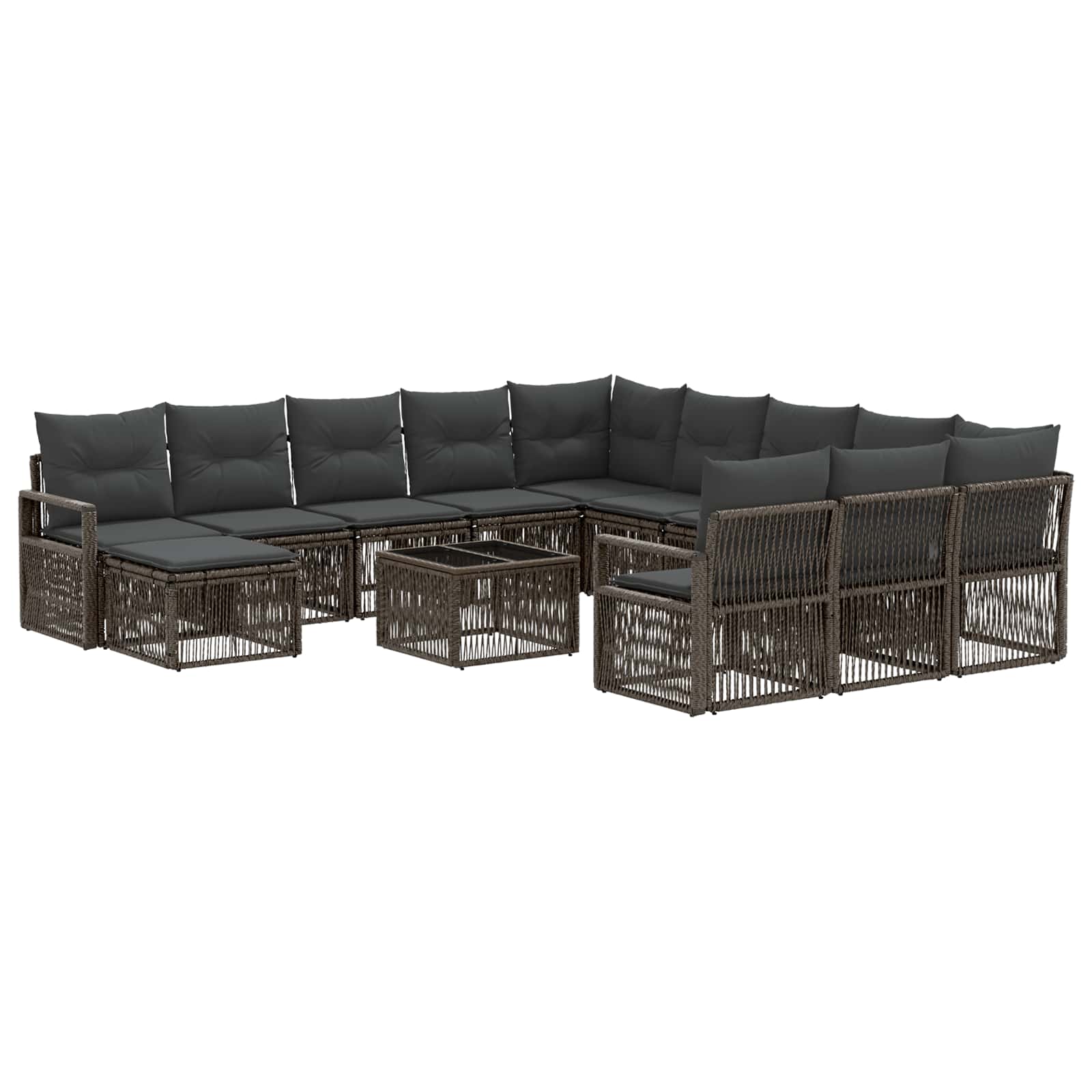 Conjunto de sofás de jardín 13 pcs Beige ratán sintético