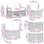 Conjunto de sofás de jardín 13 pcs Beige ratán sintético