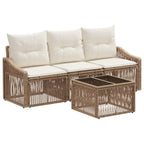 Conjunto de sofás de jardín 4 pcs Beige ratán sintético