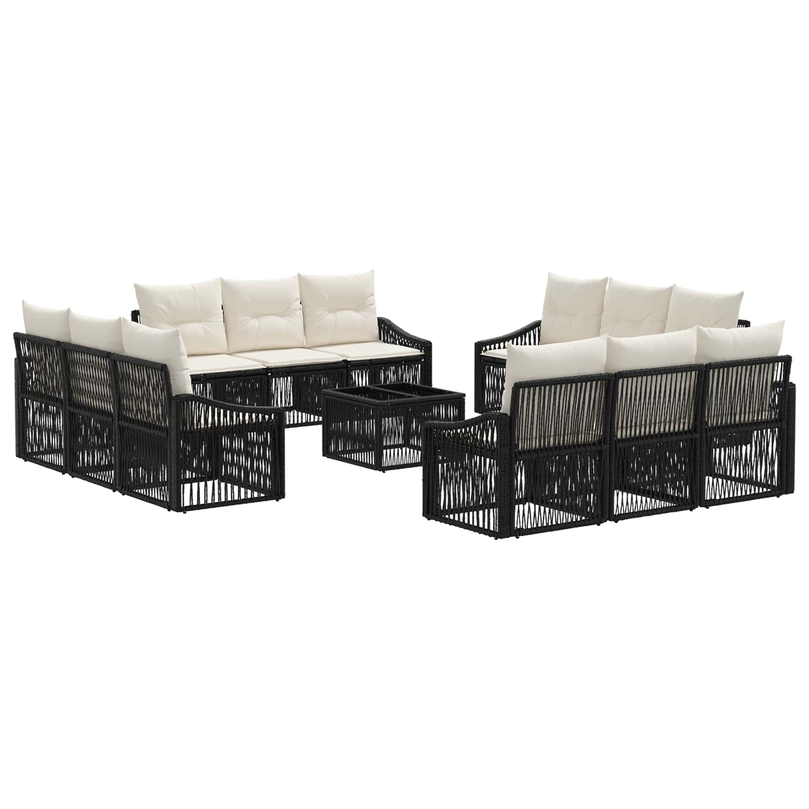 Conjunto de sofá de jardín 8 pcs Beige ratán sintético