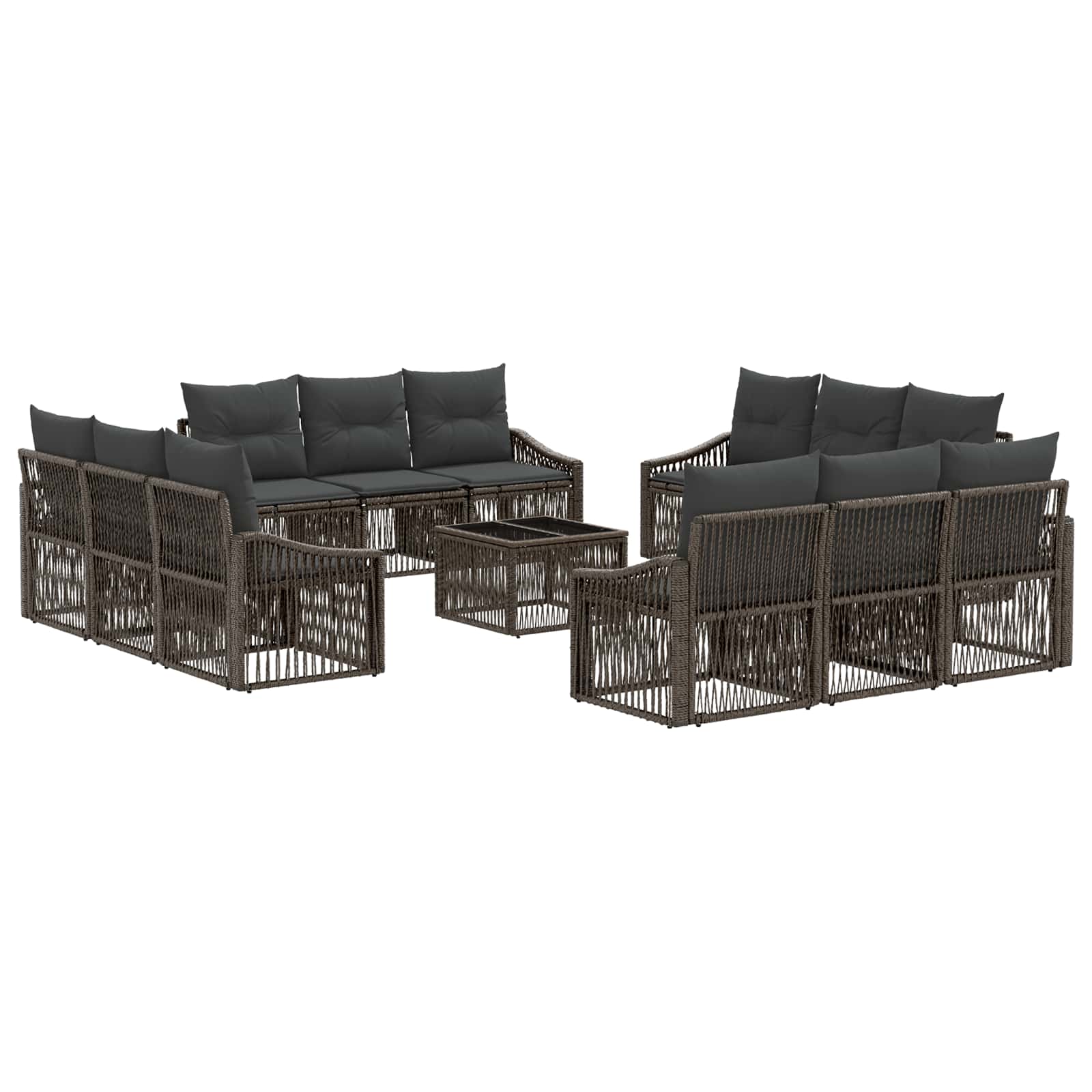Conjunto de sofá de jardín 8 pcs Beige ratán sintético