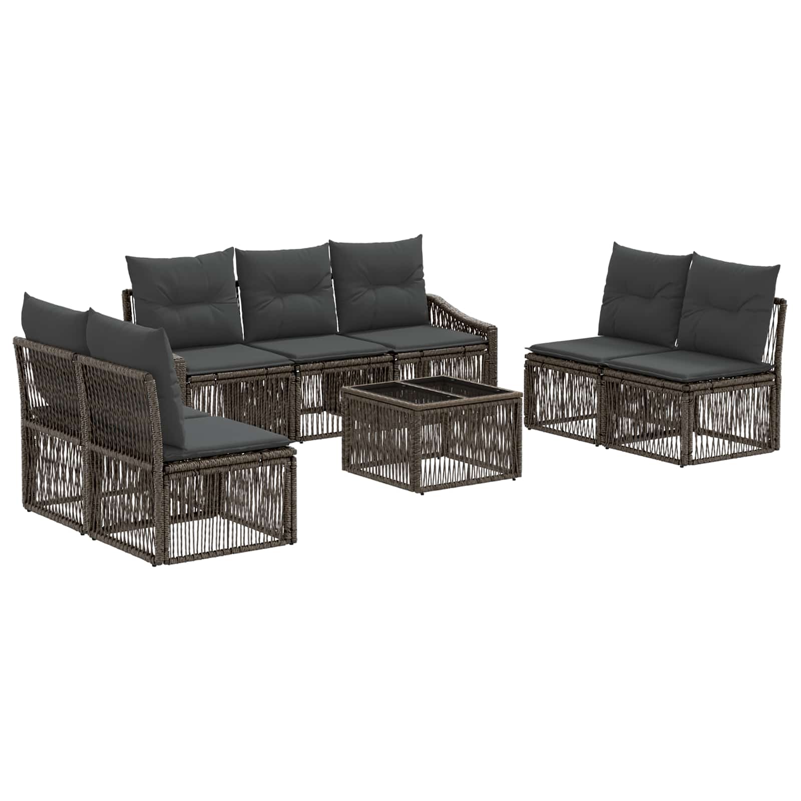Conjunto de sofás de jardín 8 pcs Beige ratán sintético