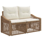 Conjunto de sofás de jardín 8 pcs Beige ratán sintético