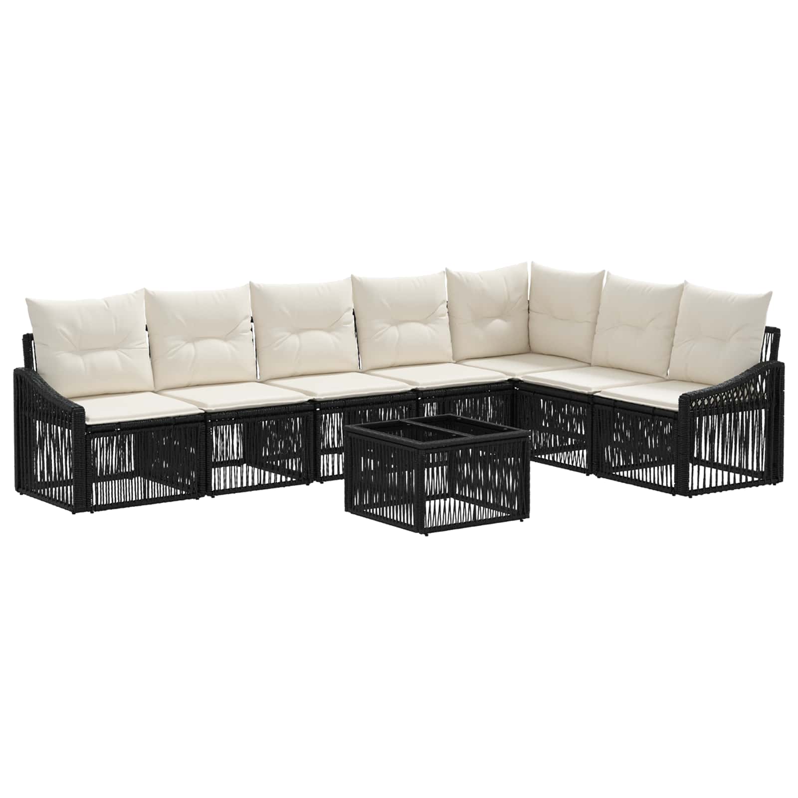 Conjunto de sofás de jardín 8 pcs Beige ratán sintético