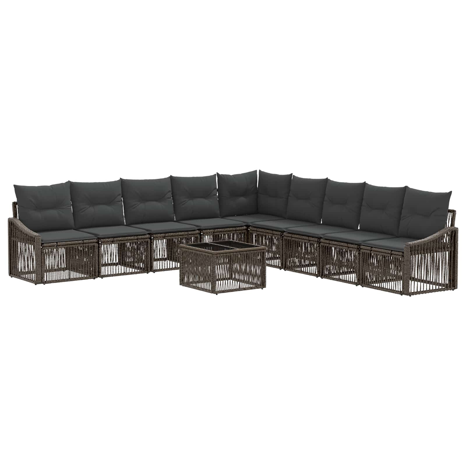 Conjunto de sofás de jardín 10 pcs Beige ratán sintético