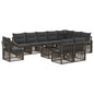 Conjunto de sofás de jardim 11 pcs Bege vime sintético