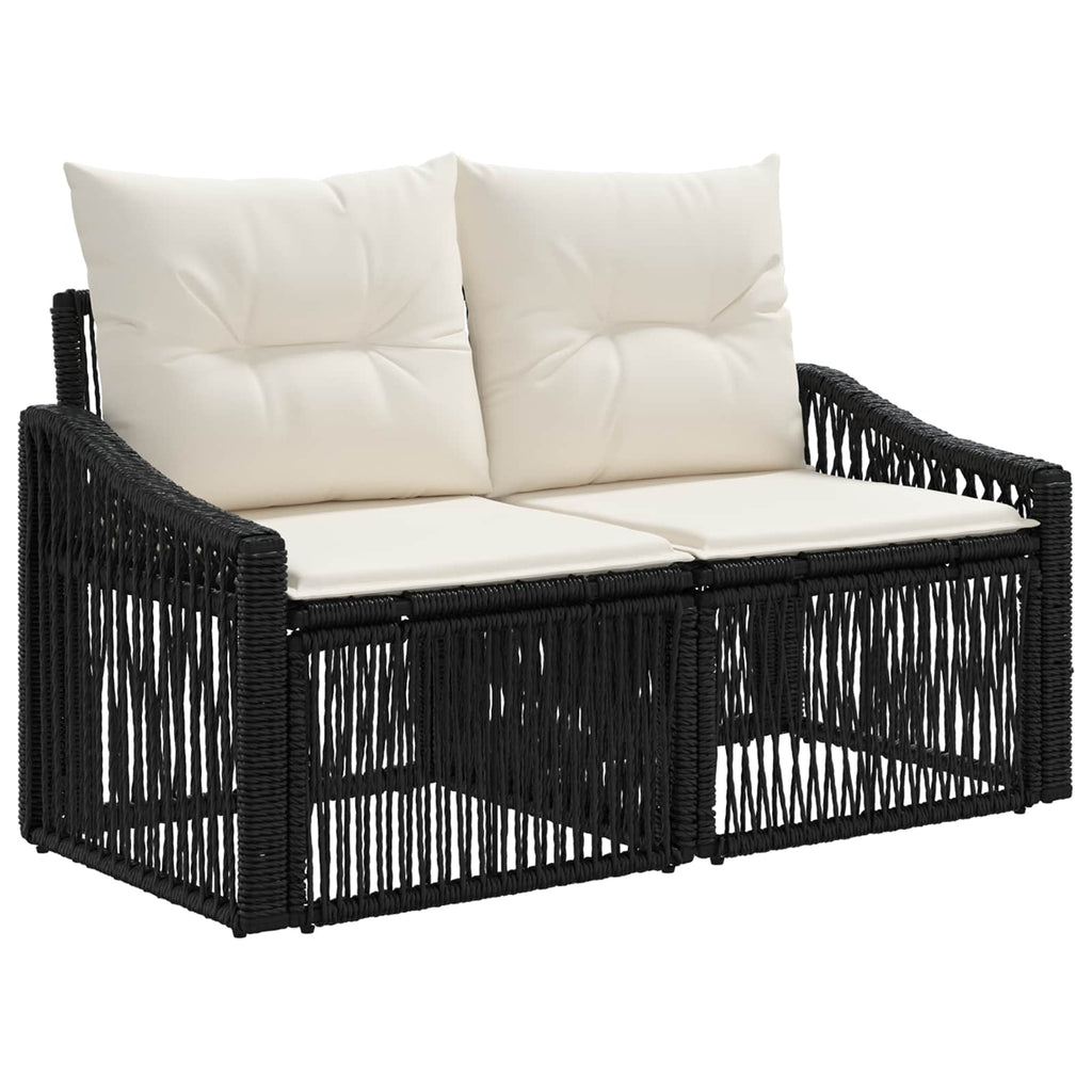 Conjunto de sofás de jardín 12 pcs Negro ratán sintético