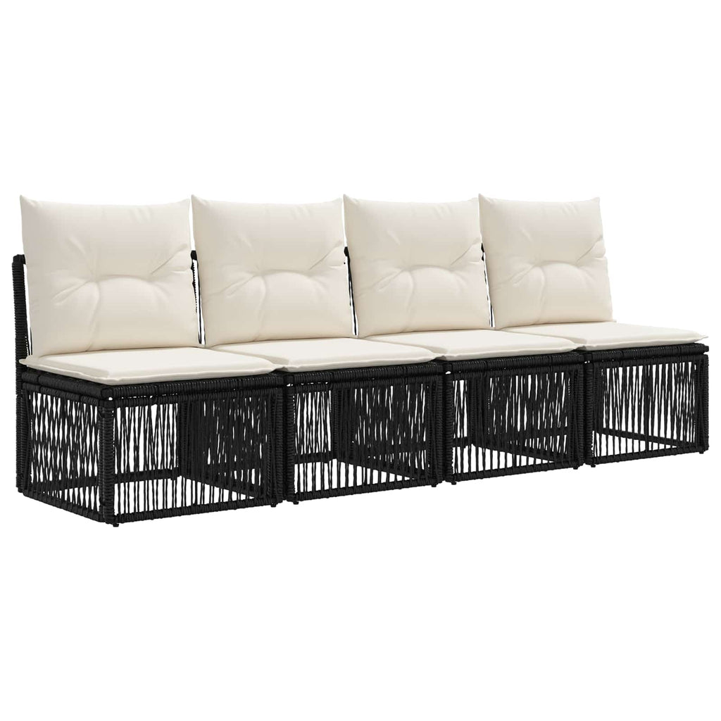 Conjunto de sofás de jardín 12 pcs Negro ratán sintético