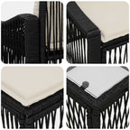 Conjunto de sofás de jardín 11 pcs Negro ratán sintético