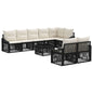 Conjunto de sofás de jardim 9 pcs Vime sintético Bege