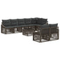 Conjunto de sofás de jardim 9 pcs Vime sintético Bege