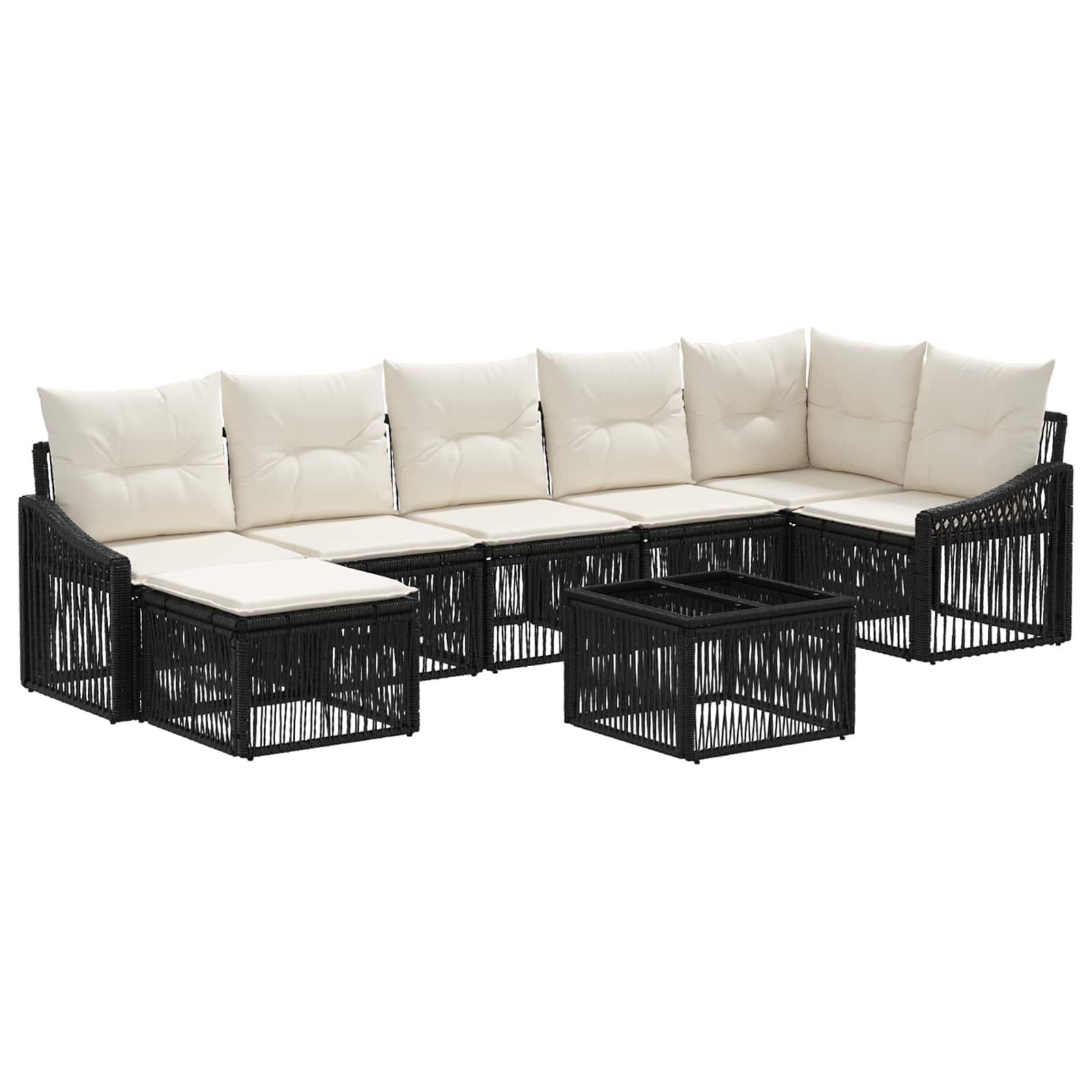 Conjunto de sofás de jardín 8 pcs Beige ratán sintético