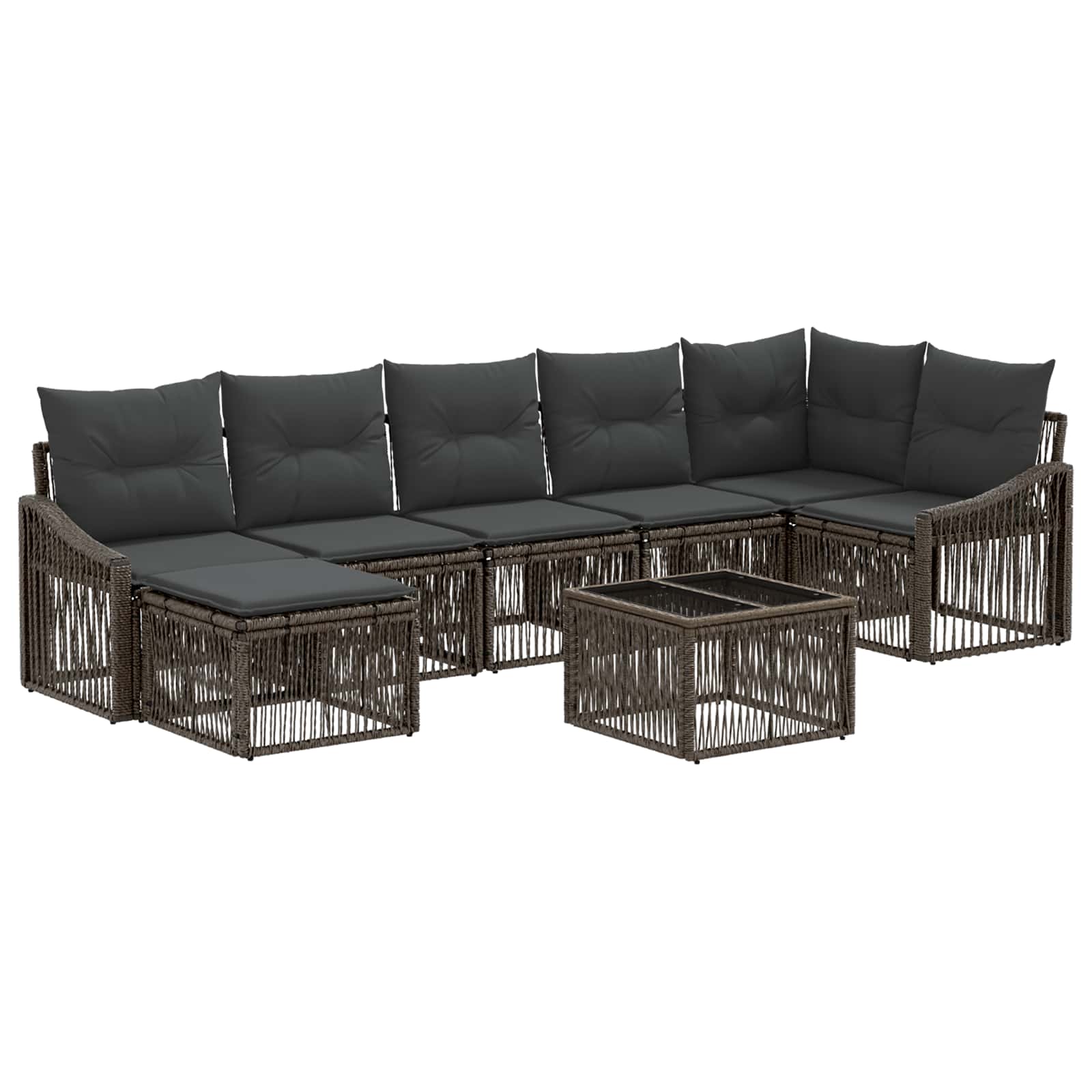 Conjunto de sofás de jardín 8 pcs Beige ratán sintético