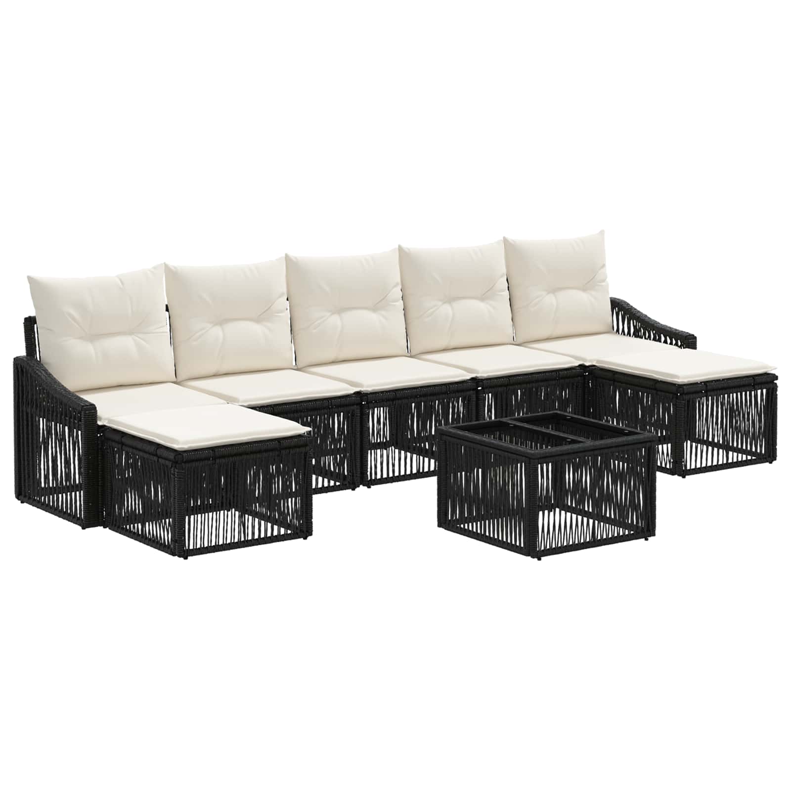 Conjunto de sofás de jardín 8 pcs Beige ratán sintético