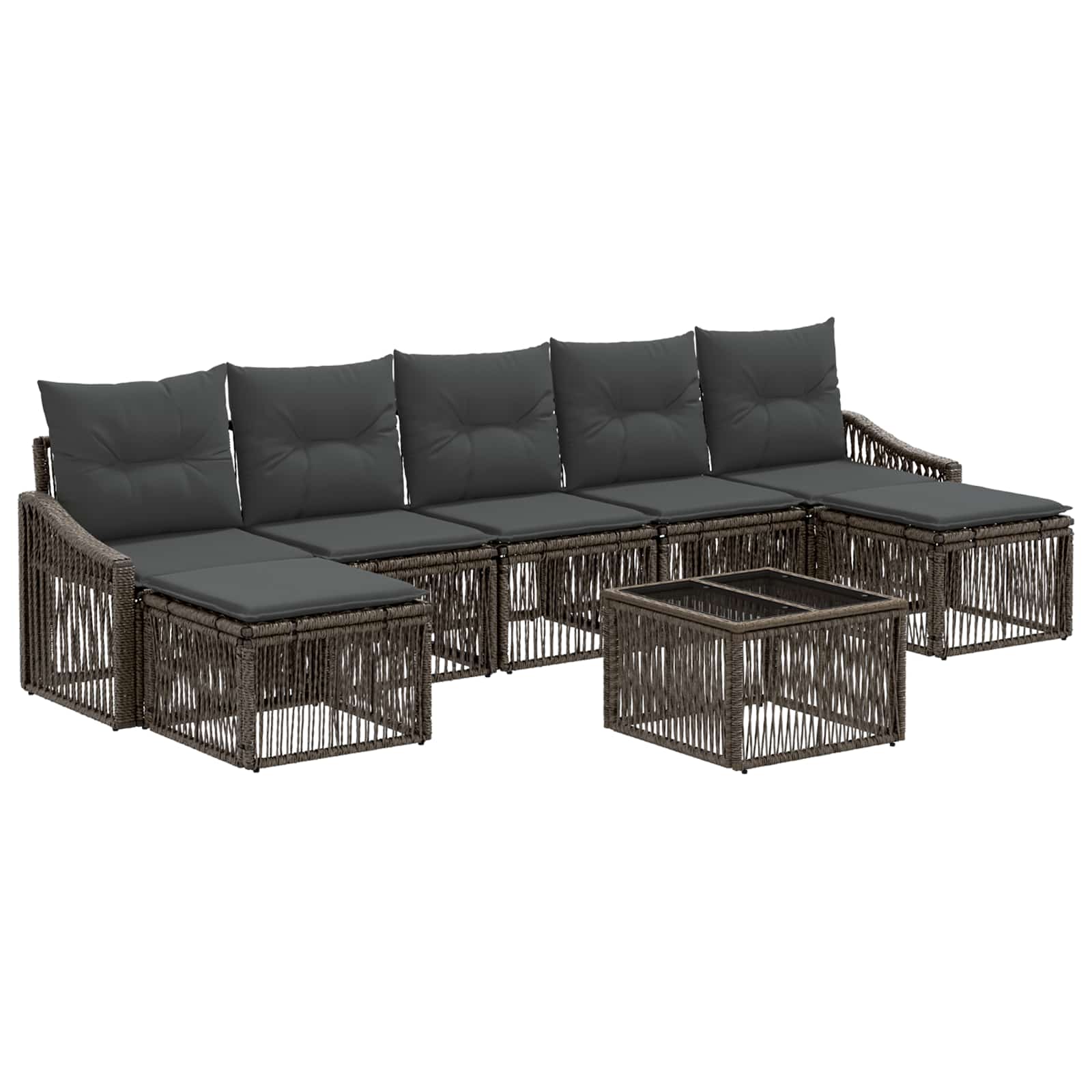 Conjunto de sofás de jardín 8 pcs Beige ratán sintético