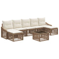 Conjunto de sofás de jardín 8 pcs Beige ratán sintético