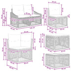 9-Piece Beige Synthetic Rattan Garden Sofa Set