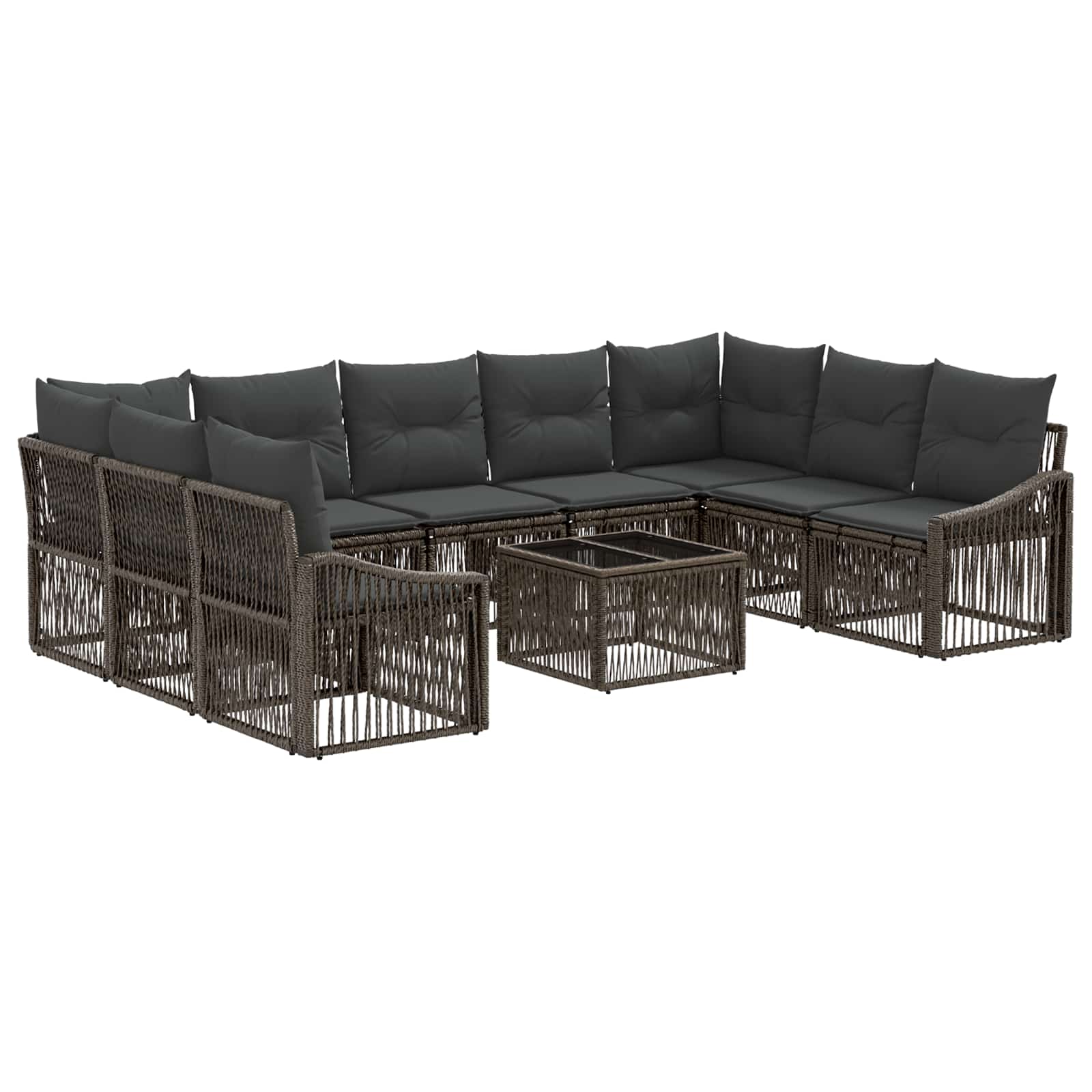 Conjunto de sofás de jardín 10 pcs Beige ratán sintético