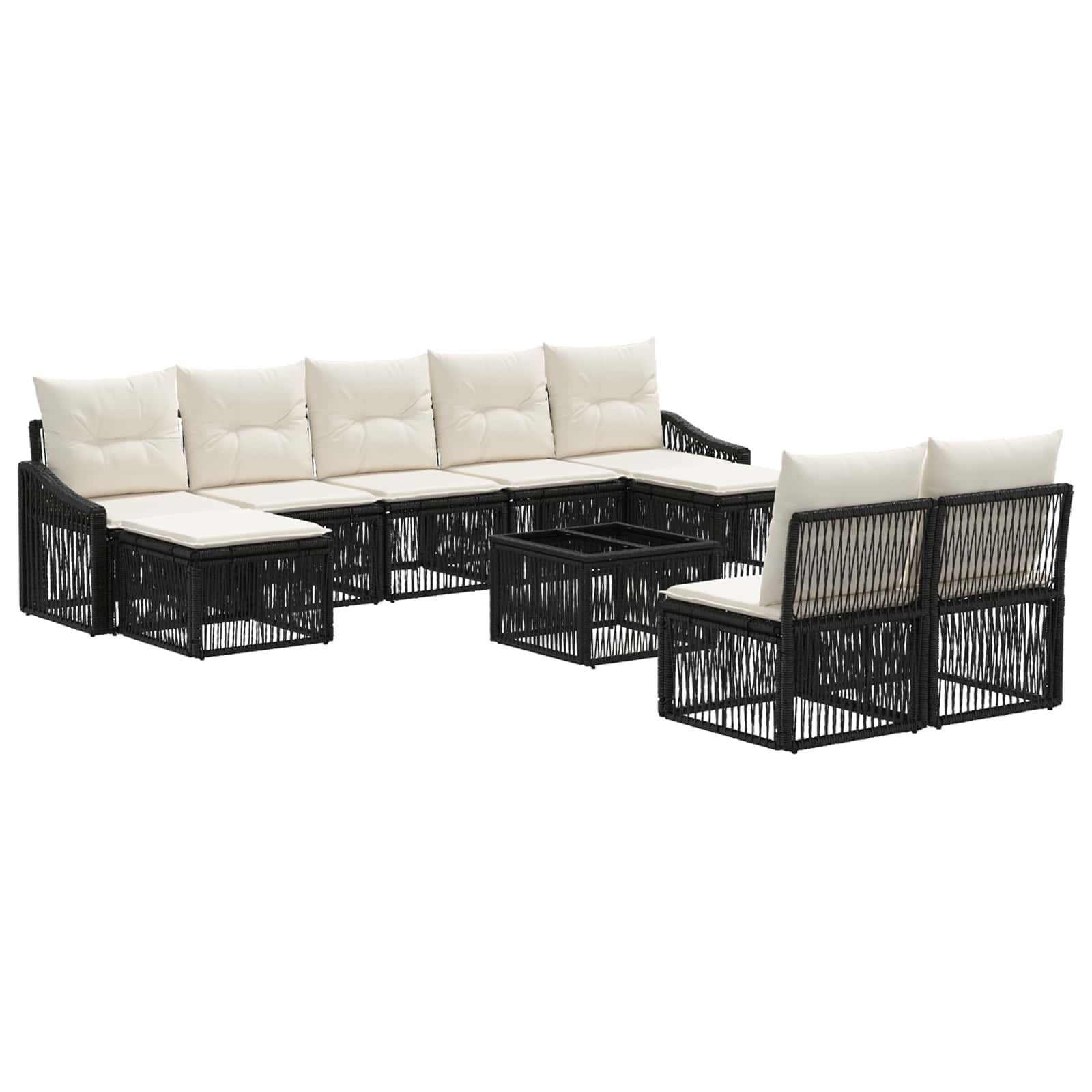 Conjunto de sofás de jardín 10 pcs Beige ratán sintético