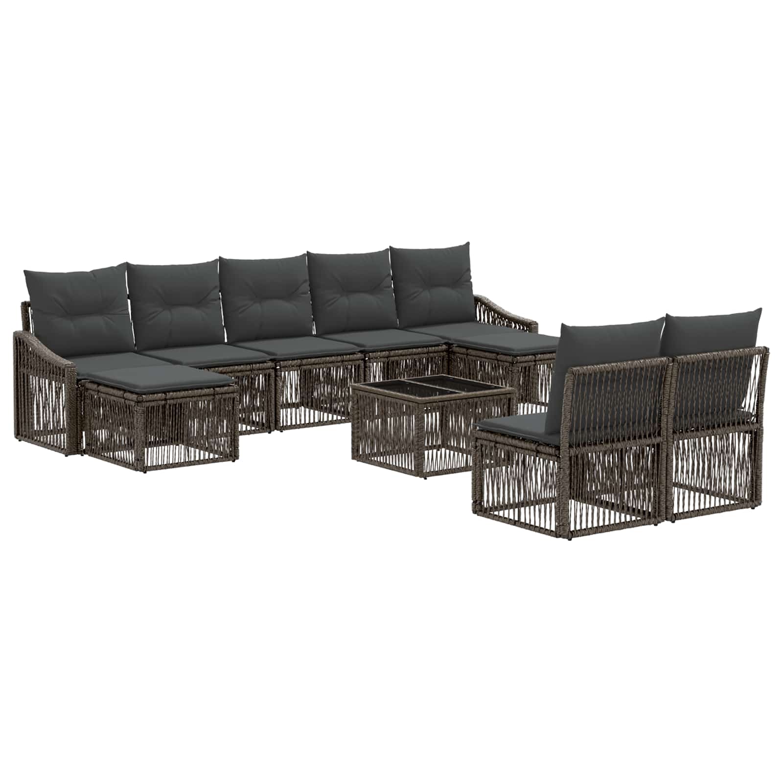 Conjunto de sofás de jardín 10 pcs Beige ratán sintético