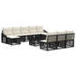 Conjunto de sofás de jardín 11 pcs Beige ratán sintético