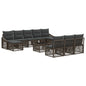Conjunto de sofás de jardín 11 pcs Beige ratán sintético
