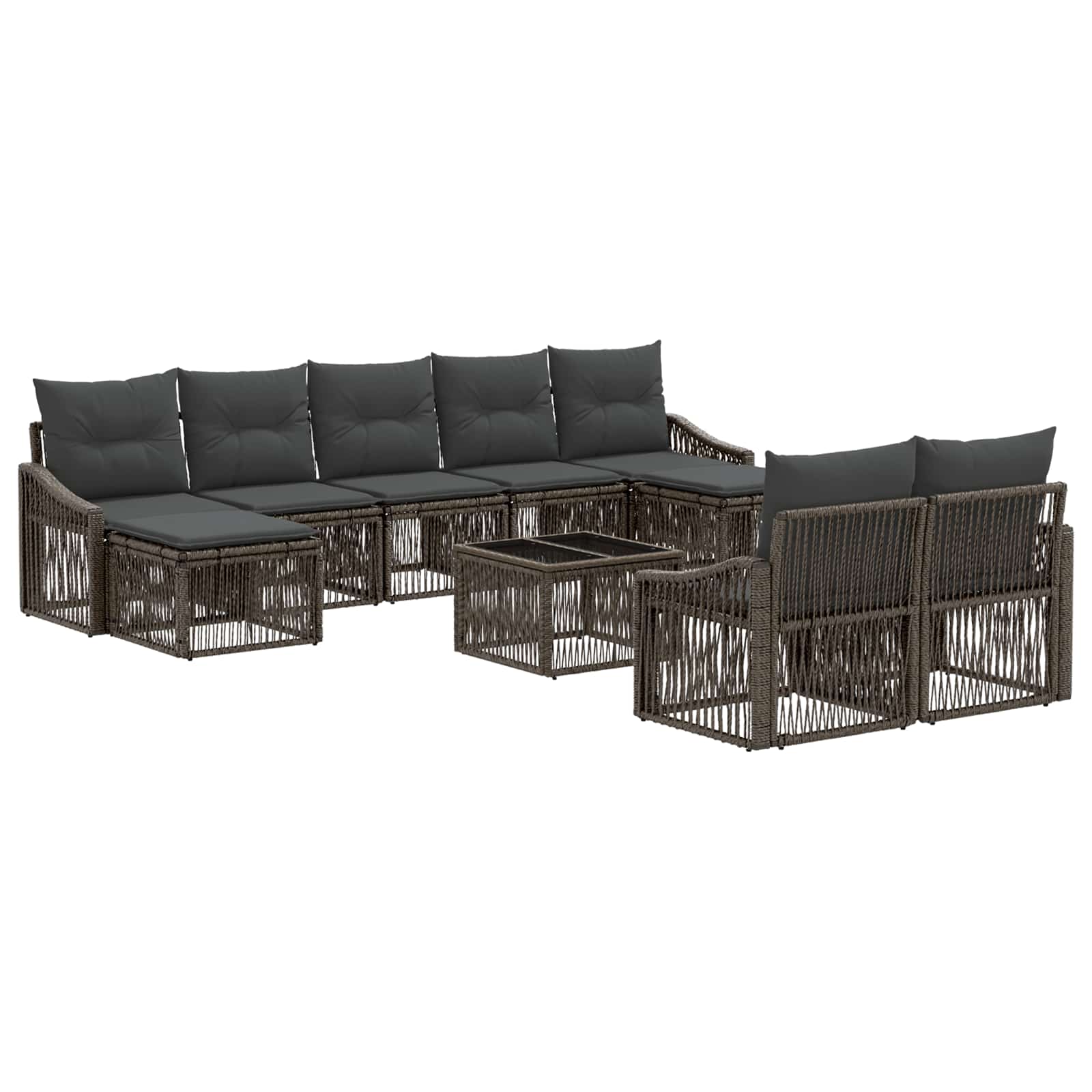 Conjunto de sofás de jardín 10 pcs Beige ratán sintético