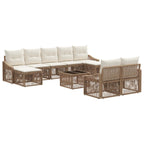 Conjunto de sofás de jardín 10 pcs Beige ratán sintético