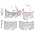 Conjunto de sofás de jardín 10 pcs Beige ratán sintético