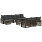 Conjunto de sofás de jardín 11 pcs Beige ratán sintético