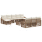 Conjunto de sofás de jardín 11 pcs Beige ratán sintético