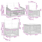 Conjunto de sofás de jardín 14 pcs Beige ratán sintético