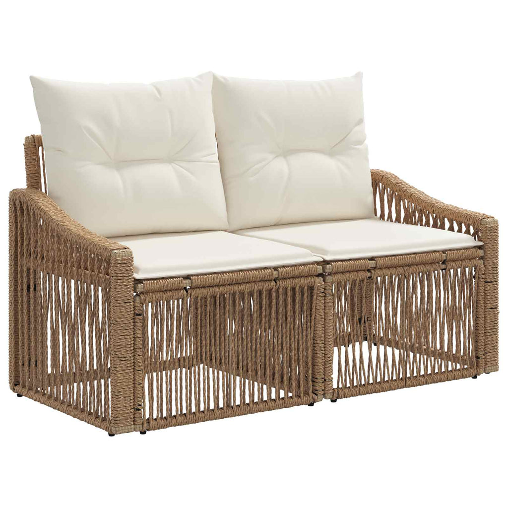 Conjunto de sofás de jardín 14 pcs Beige ratán sintético