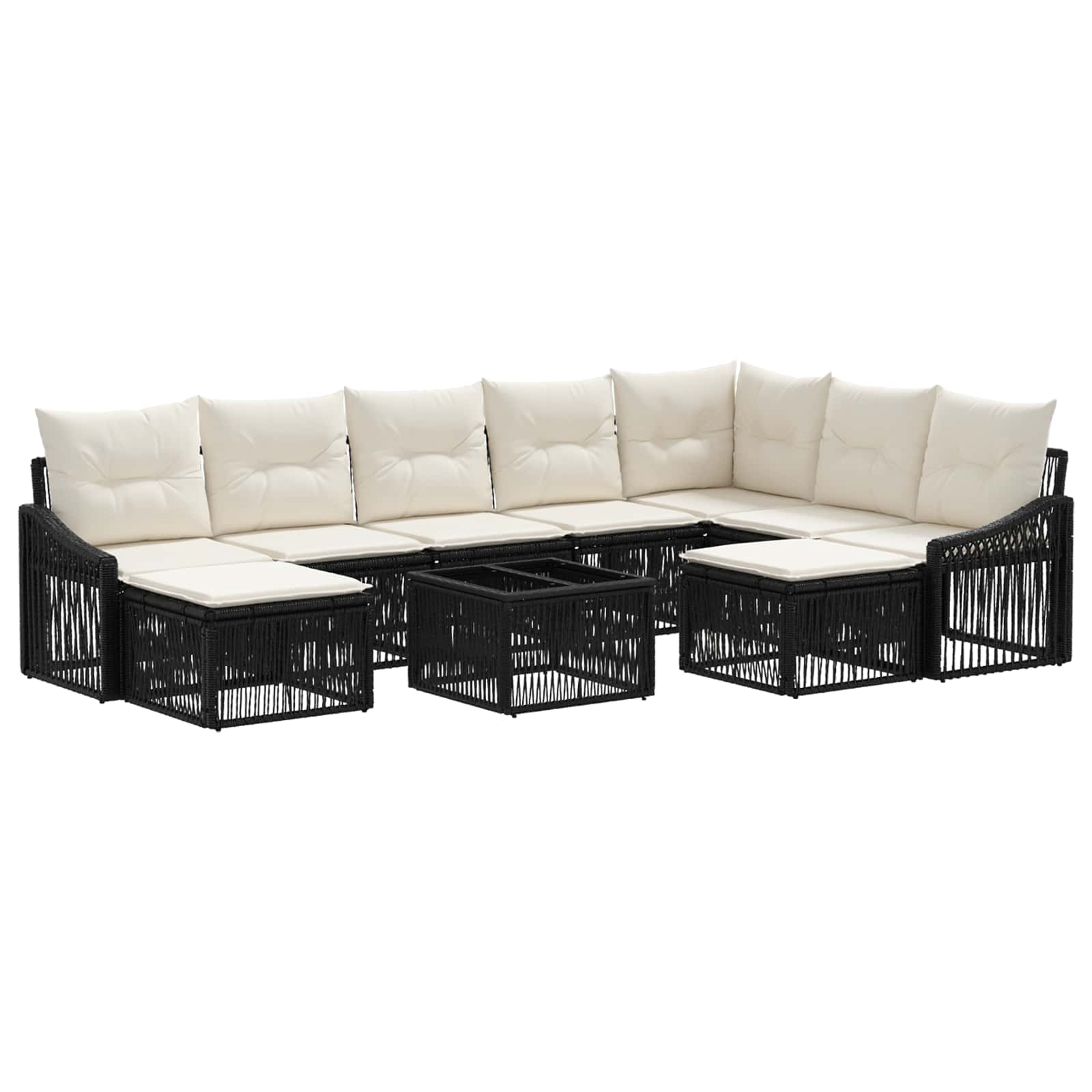 Conjunto de sofás de jardín 10 pcs Beige ratán sintético