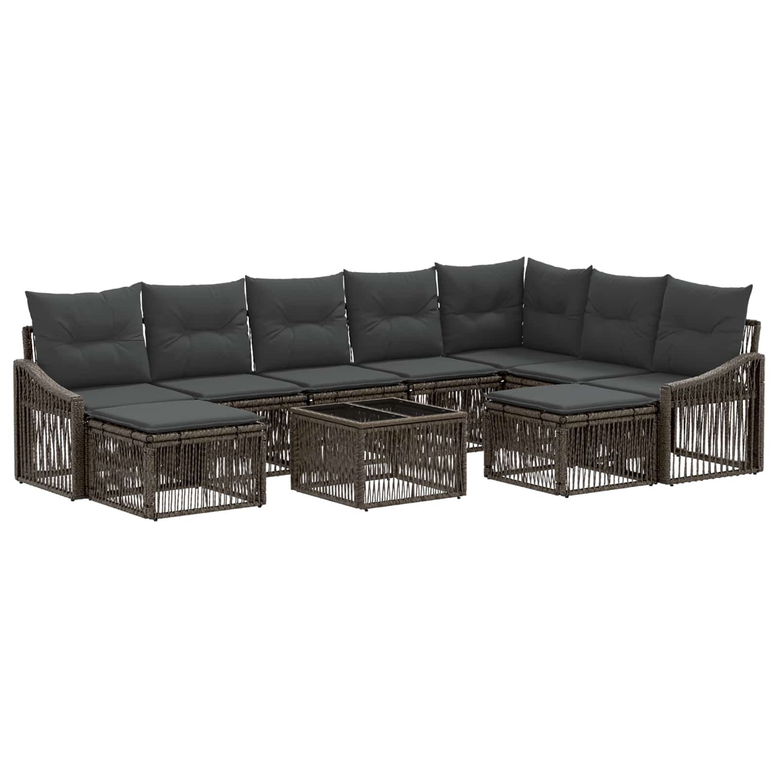 Conjunto de sofás de jardín 10 pcs Beige ratán sintético